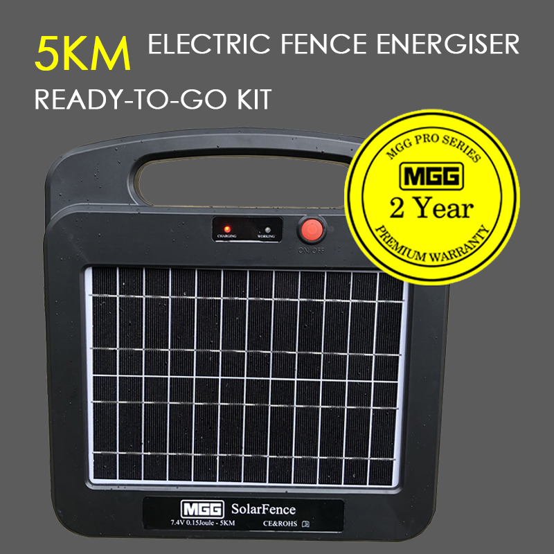 SOLAR ELECTRIC FENCE ENERGISER. HIGH SPEC 5-10KM LITHIUM #849